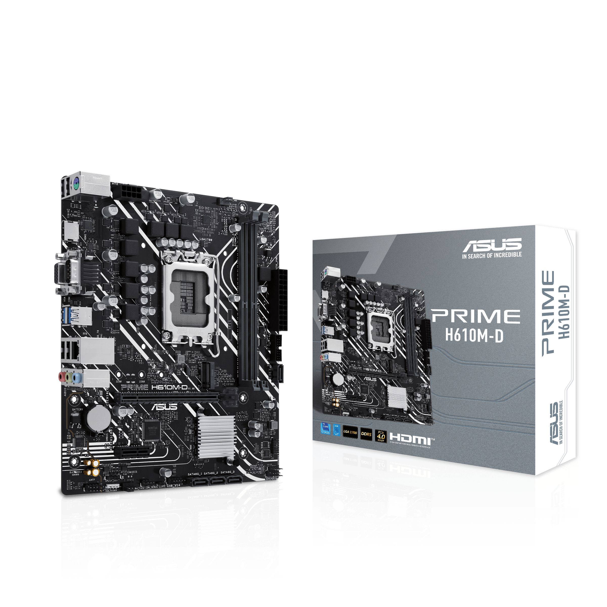 ASUS PRIME H610M-D - Micro ATX Motherboard - Intel LGA 1700 - DDR5