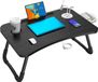Merkloos Table pliante pour ordinateur portable - table multifonctionnelle - noir