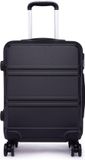 Merkloos Reiskoffer, trolley met harde schaal, handbagage, dubbele wielen, lichtgewicht, ABS-kunststof, met cijferslot, 55 cm, zwart