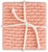 Knit Factory Sous-verres en tricot Block - Ecru/Apricot - 10x10 cm