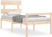 vidaXL Bed voor senioren met hoofdbord massief hout Naturel Tweepersoons