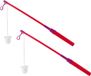 Lampionstokje - 2x - met LED lichtje - incl. batterijen - 40 cm - rood