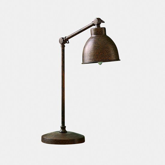 Loberon Bureaulamp Cheeklee antiekbruin