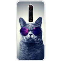 Mi 9T Bedrukt siliconen hoesje Chat à lunette