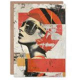 Artery8 Mod Revival Modern Abstract Collage Painting Blank For Him Or Her Art Birthday Card