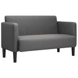 VidaXL Loveseat bank 124 cm corduroy stof donkergrijs