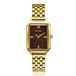 ZINZI Allure ZIW2536 Dames Polshorloge - Rechthoekige Kast 30mm - Bruine Wijzerplaat - Goudkleurig Staal - Japans Quartz Uurwerk - 5 ATM