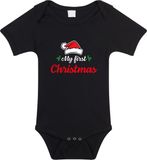 Bellatio Decorations Shoppartners Bv My First Christmas Kerst Romper Zwart Unisex Katoen Maat 56
