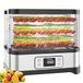 Nictemaw Fruitdroogautomaat, roestvrij staal, met 8 vakken, dehydrator met temperatuurregelaar, 400 W, 35-70 °C, 72-uurs timer voor groenten, fruit en vlees, zilver