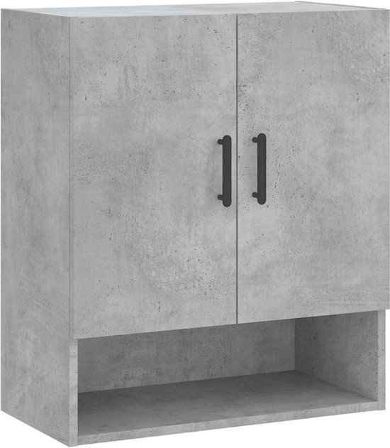 vidaXL Wandkast 60x31x70 cm Bewerkt Hout Betongrijs