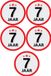 Bellatio Decorations 7 jaar leeftijd sticker - 5x - rond - Dia 15 cm - 7 jaar verjaardag - jubileum - leeftijd versiering