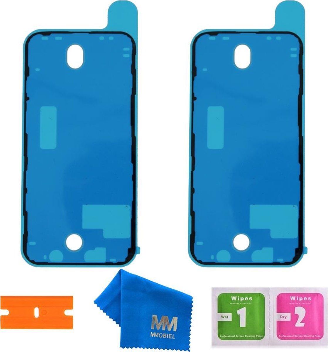 Mmobiel 2X Waterdichte Stickers voor LCD Frame voor iPhone 12 - 6.1 inch Zwart