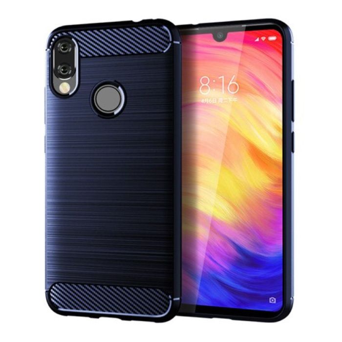 Stuff Certified® Xiaomi Redmi 9A Hoesje - Carbon Fiber Textuur Blauw