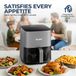 Miui-Cyclone friteuse à air chaud - 5 litres, 1450 W - Friture sans graisse avec écran tactile - 8 programmes automatiques - Panier antiadhésif, lavable au lave-vaisselle - Gris foncé - Prise UE 220-240 V