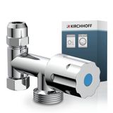 KIRCHHOFF Vanne d'appoint - Chrome - 3/8"BI x 3/4"BU x 3/8"BU x 10 mmQ - Avec clapet anti-retour