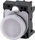 Siemens 3SU1102-6AA60-1AA0 Verlichte melder Plat Wit 24 V/AC, 24 V/DC 1 stuk(s)