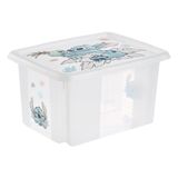 Keeeper Karolina Opbergdoos Rechthoekig Polypropyleen (PP) Wit, Blauw, Transparant 15L