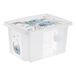 Keeeper Karolina Opbergdoos Rechthoekig Polypropyleen (PP) Wit, Blauw, Transparant 15L