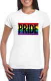 Bellatio Decorations Shoppartners Bv Gay Pride regenboog shirt Pride wit dames - LGBT/ Lesbische shirts XXL