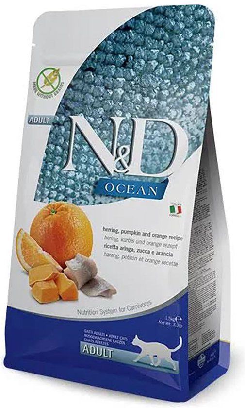 N&D Farmina Farmina N&D Ocean Adult Cat - Haring, Sinaasappel & pompoen - 5 kg