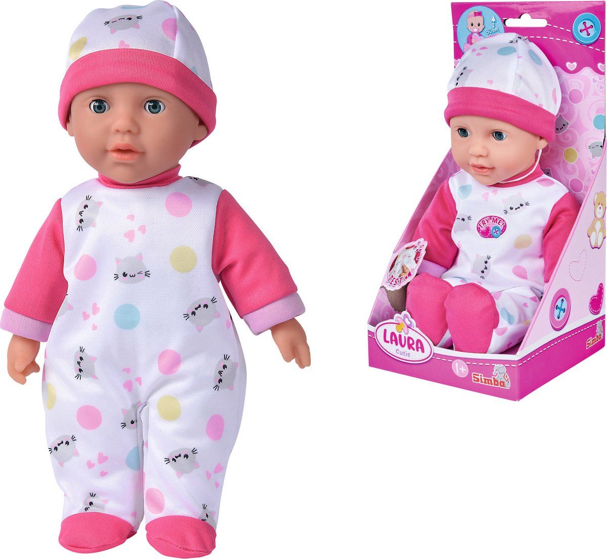 simba Laura Cutie - 30 cm - Babypop - Meerkleurig