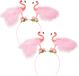 Boland Carnaval verkleed Tiara/diadeem - 2x - flamingo roze - dames - Tropische Hawaii thema