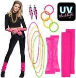Boland Set 80's Neon Volwassenen Unisex Hippie 80's & 90's Disco