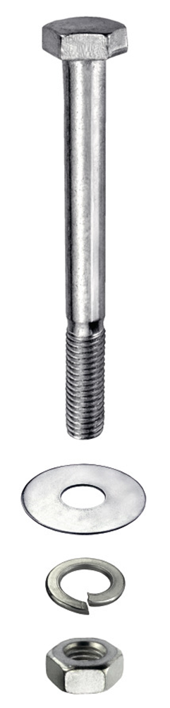 Connex Zeskantschroeven M10 x 110 mm - 10 stuks - zeskantige aandrijving - verzinkt - voor alle constructies - incl. sluitringen, veerringen en moeren/schroefemmer / B30163 zilver