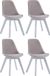 CLP Borneo Set van 4 eetkamerstoelen - Fluweel grijs wit