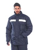 Portwest CS10 Diepvries Parka Ademend Doek Thermisch Waterafstotend | Marineblauw, XL, EN 342, Normale Pasvorm, Lange Mouw, Vlekbestendig, Verdekte Makkelijk te Open Sluiting, Ritssluiting
