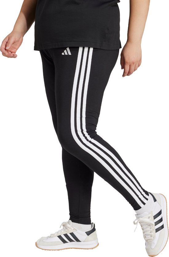 adidas Sportswear Essentials 3-Stripes Katoenen Legging (Grote Maat) - Dames - Zwart - XXXL