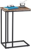 Merkloos Relaxdays Bijzettafel Industrieel Design U-vorm Metaal-Houtlook Grijs-Bruin Zwart 66x46x30cm