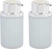 Berilo Zeeppompje/Dispenser Roma - Lichtgrijs/Zilver - Kunststof - 2 Stuks