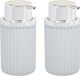 Berilo Zeeppompje/Dispenser Roma - Lichtgrijs/Zilver - Kunststof - 2 Stuks