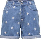 Onlhush ONLY ONLHUSH MW EMB FOLD UP SHORTS DNM Meisjes Bermuda shorts S Katoen