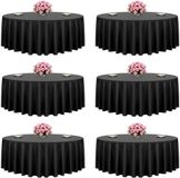 VEVOR Ronde Tafelkleden, 6 stuks, 3048 mm, Zwart, Polyester