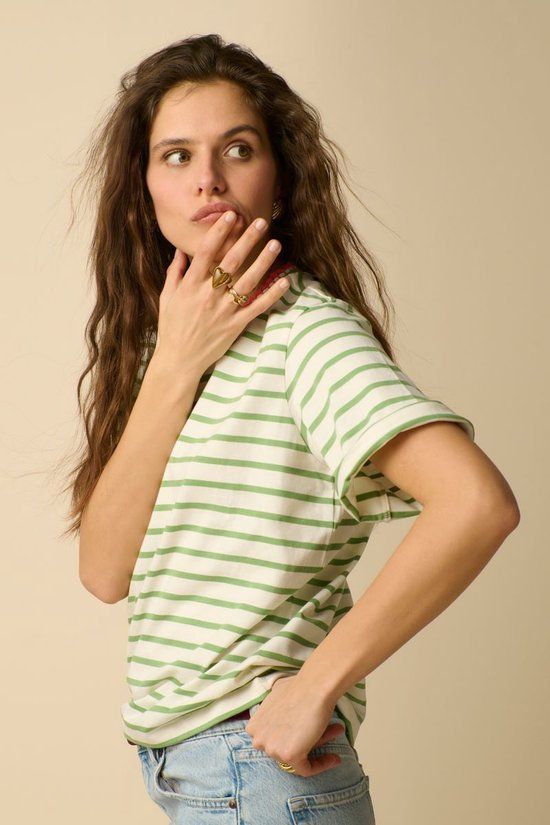 Sissy-Boy Groen T-shirt met strepen