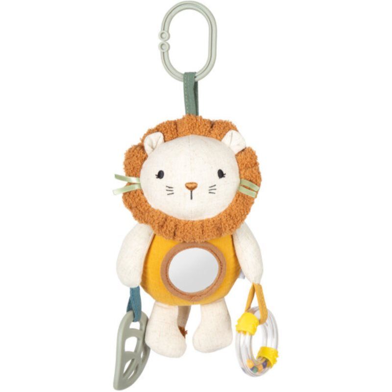 small foot babyspeeltje hangspeeltje van stof "Little Lion", zachte knuffel, met bijtring en rammelaar, van mousseline, voor baby's en peuters, 12774