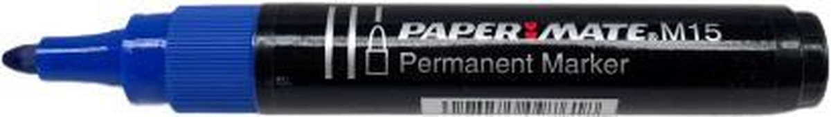 Paper Mate Permanent Marker Blauw M15 1-8mm- 12 stuks