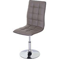 Générique HWC-C41 Set van 2 eetkamerstoelen, keukenstoel, in hoogte verstelbaar draaibaar, kunstleer MVG-gecertificeerd ~ taupe-grijs