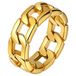 Mendes Edelstaal heren ring Cuban Link Goudkleurig-19mm