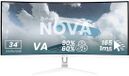 Arozzi Nova 34" Gaming Monitor - Curved - UWQHD VA - 165Hz - Wit