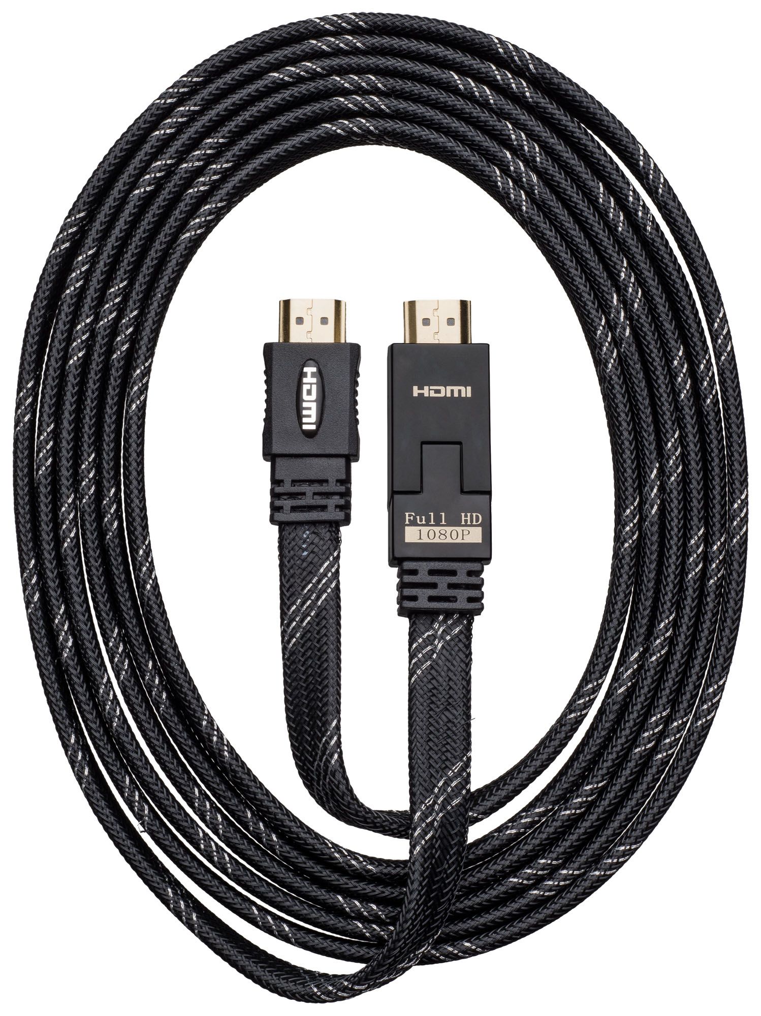 BigBen HDMI Kabel - 3m - Plat - Kantelbaar - Zwart - PS4