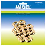 MICEL - 91726 deurafdichtringen van staal, messing afwerking, 25 stuks, 14 x 14 x 2,4 mm