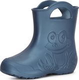 Ladeheid LA-CA-Frog Kinder Regenlaarzen - Rubber - Licht - EVA - Metallic Blauw-2 - 32/33