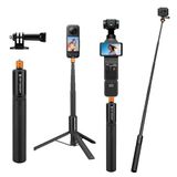K&F Concept 120 cm actiecamera-statief, selfiestick, onzichtbare uitschuifbare draagbare grip, selfiestick statief compatibel met Go Pro Hero 13, 12, 11, 10, 9, 8, DJI Osmo Action 5 Pro 4 3, Insta360