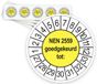 Merkloos / Sans marque Ricard Keuringsstickers NEN 2559 Goedgekeurd tot 2027 | 50 stuks, Ø 35 mm | Geel