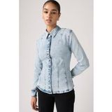 Levi's Shaped Shirt Maat: XS | Longsleeves Outlet | Dames | Blauw