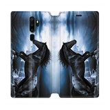 Beschermhoes Oppo Beschermhoes van leer voor Oppo A9 (2020), motief: Paard, zwart