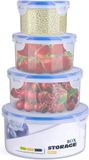 Sans marque Boîtes de conservation alimentaire avec couvercle en plastique, (1.7L+1.1L+0.65L+0.36L) pots de stockage hermétiques et étanches sans BPA, récipient alimentaire bento box Adapté au micro-ondes, au congélateur et au lave-vaisselle